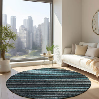 Piper Looms Chantille Stripes ACN598 Teal Area Rug