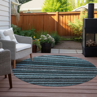 Piper Looms Chantille Stripes ACN598 Teal Area Rug