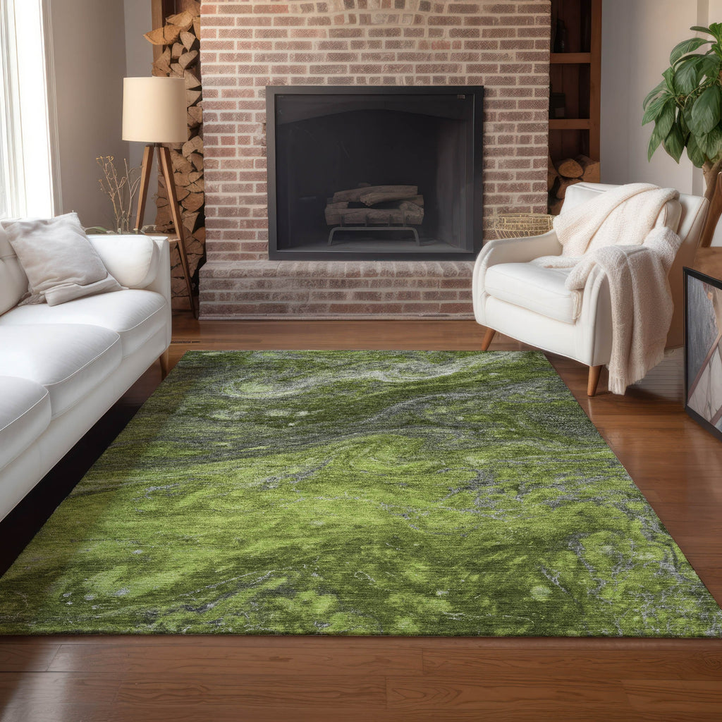 Piper Looms Chantille Abstract ACN599 Green Area Rug Lifestyle Image Feature