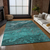 Piper Looms Chantille Abstract ACN599 Teal Area Rug
