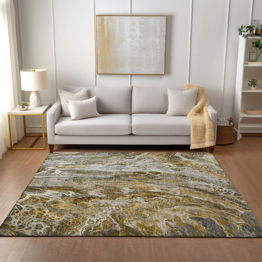 Piper Looms Chantille Abstract ACN602 Brown Area Rug Lifestyle Image Feature