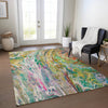 Piper Looms Chantille Abstract ACN602 Green Area Rug Lifestyle Image Feature