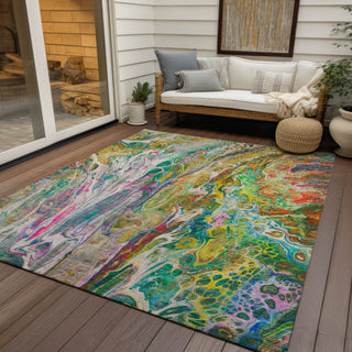 Piper Looms Chantille Abstract ACN602 Green Area Rug