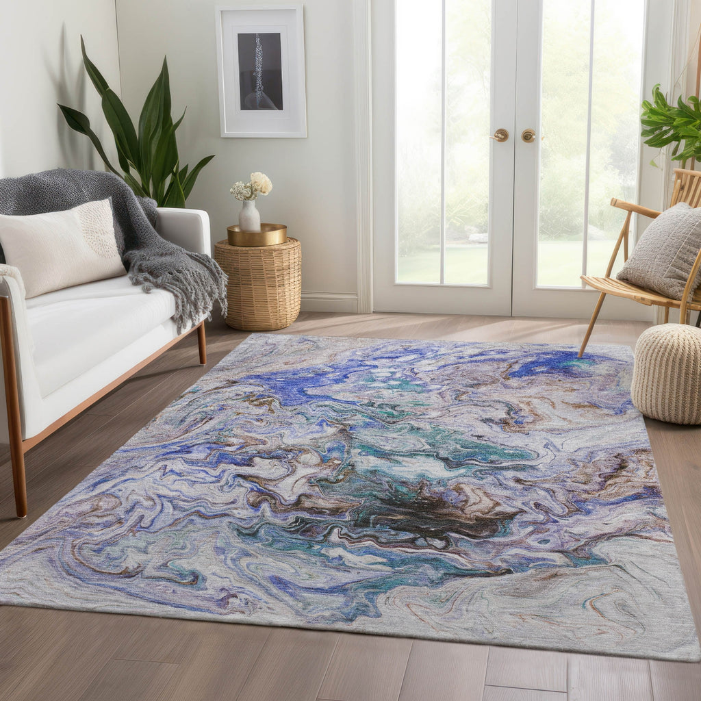 Piper Looms Chantille Abstract ACN603 Beige Area Rug Lifestyle Image Feature
