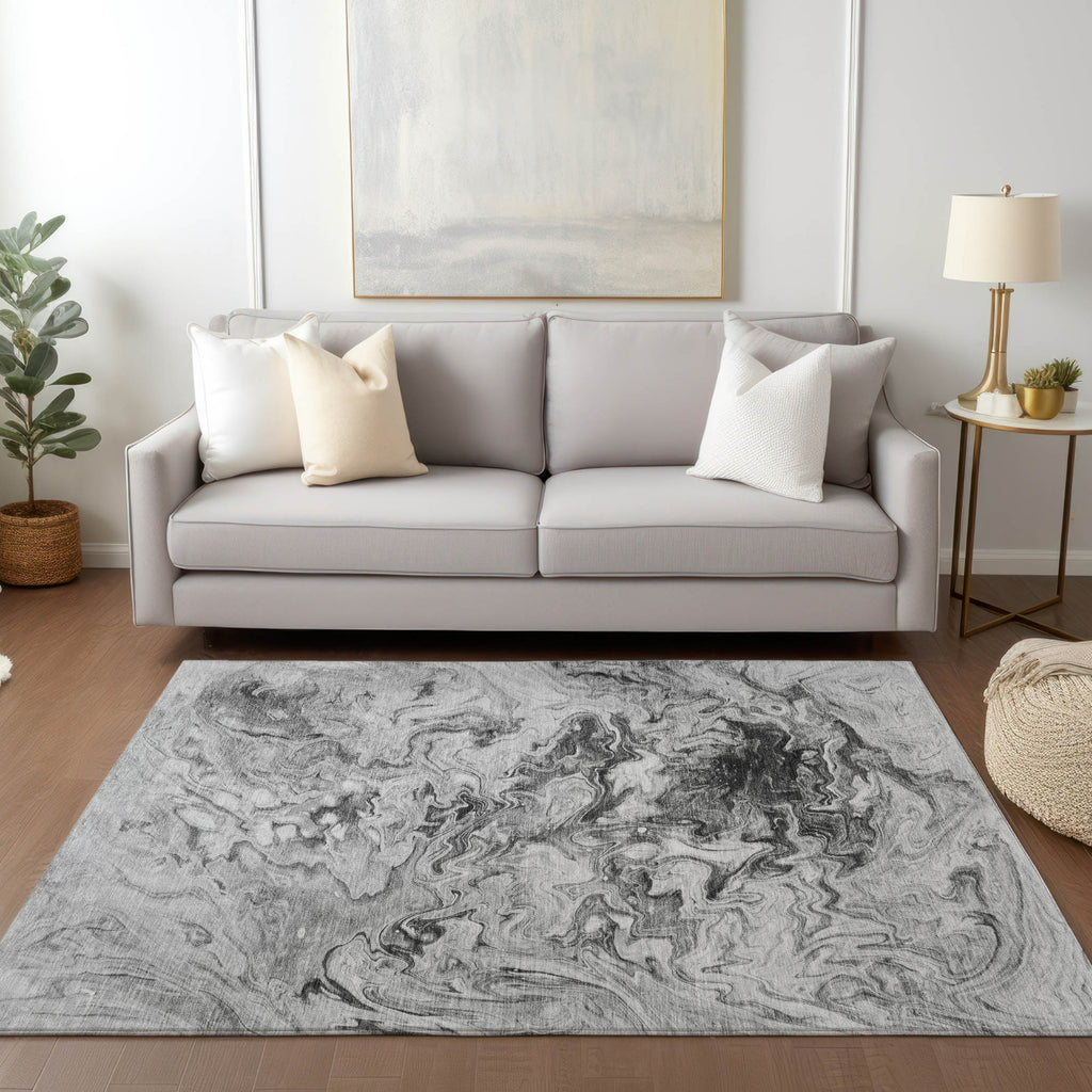 Piper Looms Chantille Abstract ACN603 Gray Area Rug Lifestyle Image Feature