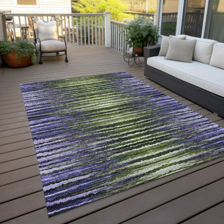 Piper Looms Chantille Stripes ACN604 Purple Area Rug