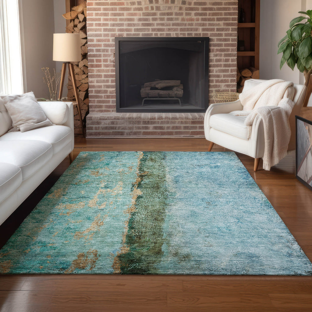 Piper Looms Chantille Modern ACN605 Blue Area Rug Lifestyle Image Feature