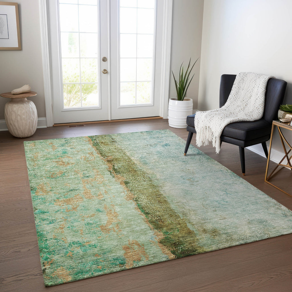 Piper Looms Chantille Modern ACN605 Green Area Rug Lifestyle Image Feature
