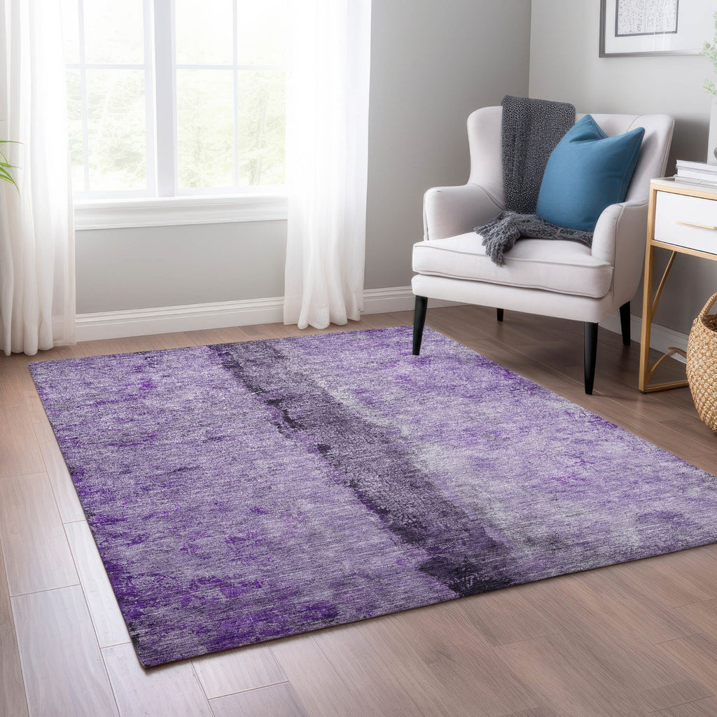 Piper Looms Chantille Modern ACN605 Purple Area Rug Lifestyle Image Feature
