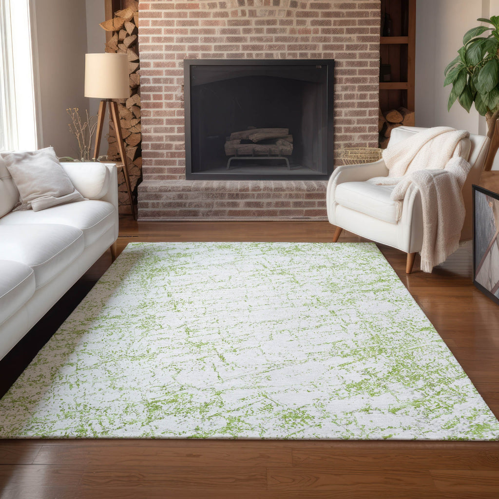 Piper Looms Chantille Organic ACN606 Green Area Rug Lifestyle Image Feature