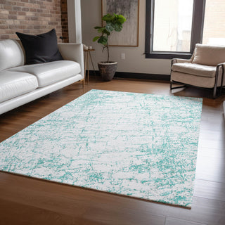 Piper Looms Chantille Organic ACN606 Teal Area Rug Lifestyle Image Feature