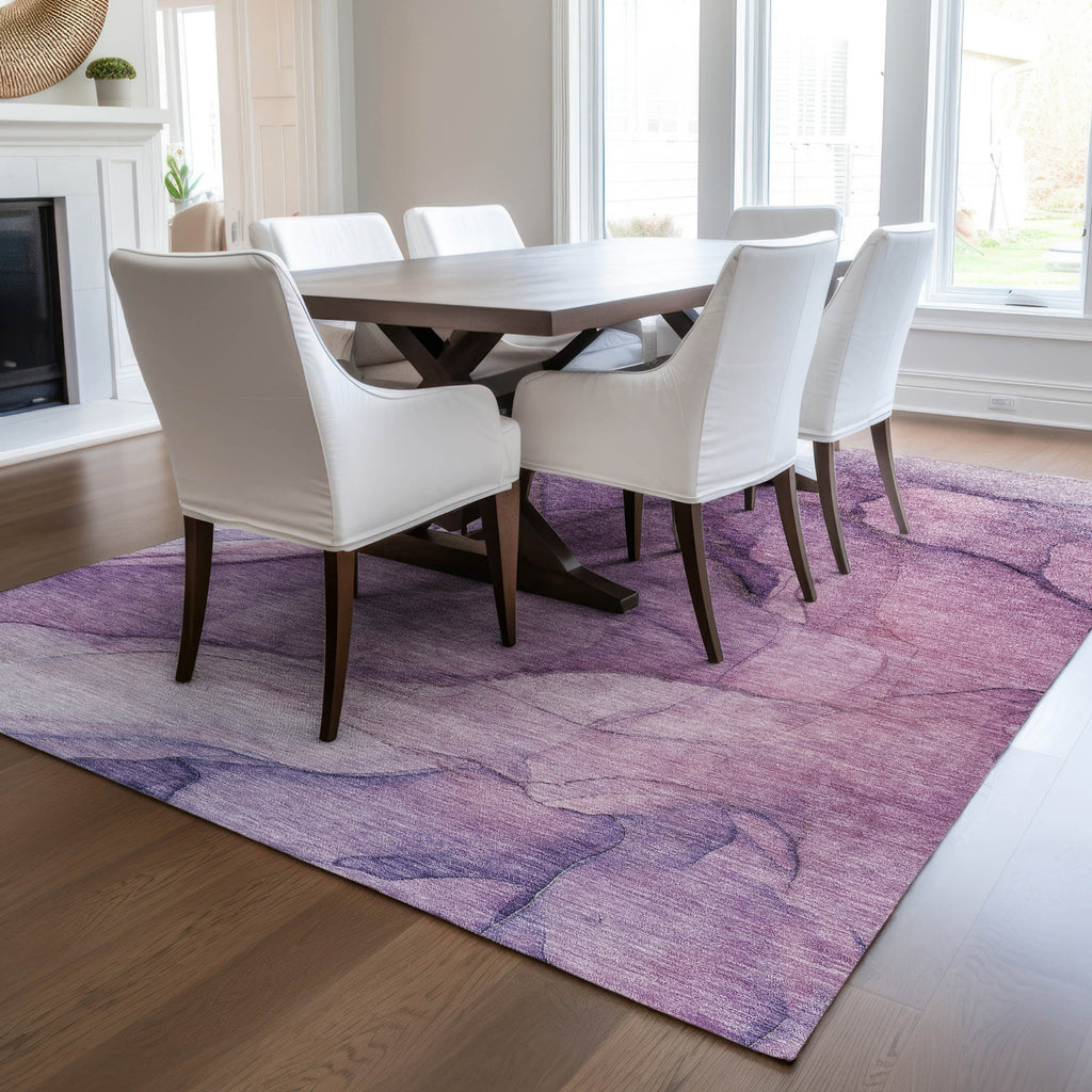 Piper Looms Chantille Modern ACN607 Purple Area Rug Lifestyle Image Feature