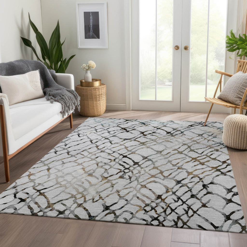 Piper Looms Chantille Organic ACN609 Silver Area Rug Lifestyle Image Feature