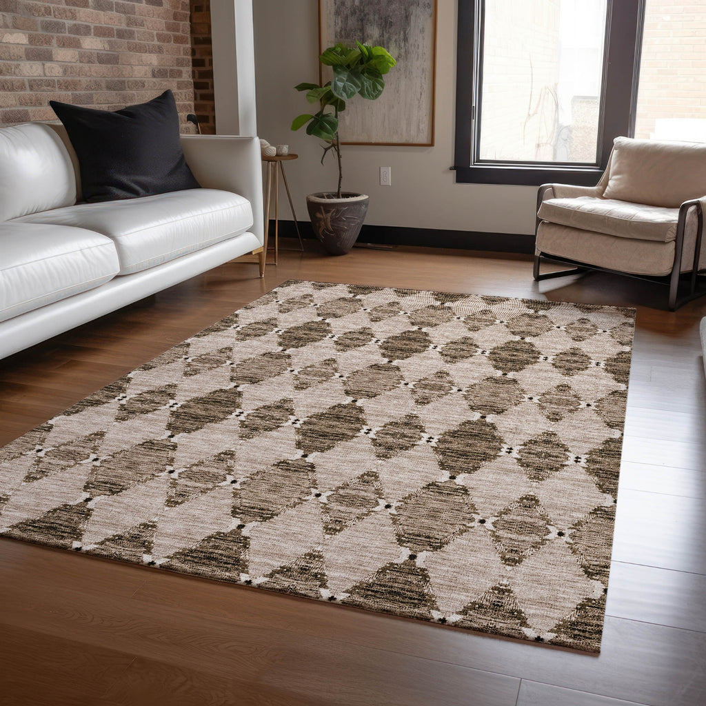 Piper Looms Chantille Moroccan ACN610 Mocha Area Rug Lifestyle Image Feature