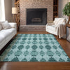 Piper Looms Chantille Moroccan ACN610 Teal Area Rug Lifestyle Image Feature