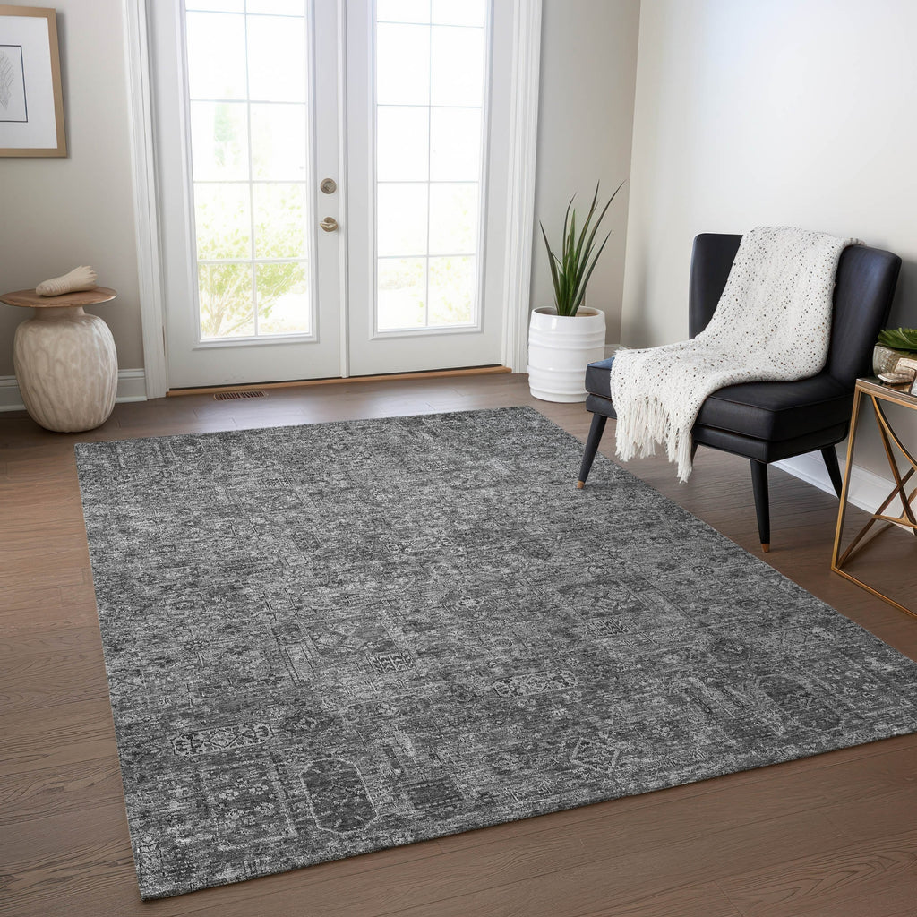 Piper Looms Chantille Panel ACN611 Charcoal Area Rug Lifestyle Image Feature