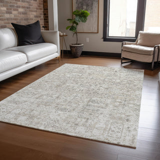 Piper Looms Chantille Panel ACN611 Taupe Area Rug Lifestyle Image Feature