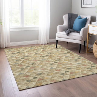 Piper Looms Chantille Geometric ACN612 Beige Area Rug Lifestyle Image Feature