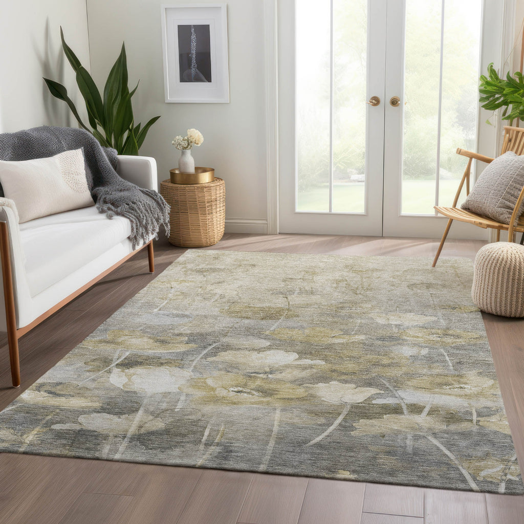Piper Looms Chantille Floral ACN613 Beige Area Rug Lifestyle Image Feature