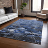 Piper Looms Chantille Floral ACN613 Blue Area Rug Lifestyle Image Feature