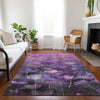 Piper Looms Chantille Floral ACN613 Purple Area Rug
