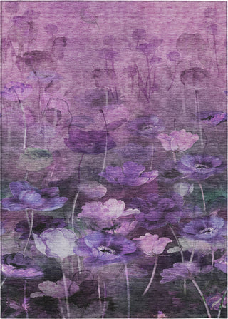 Piper Looms Chantille Floral ACN613 Purple Area Rug