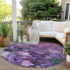 Piper Looms Chantille Floral ACN613 Purple Area Rug