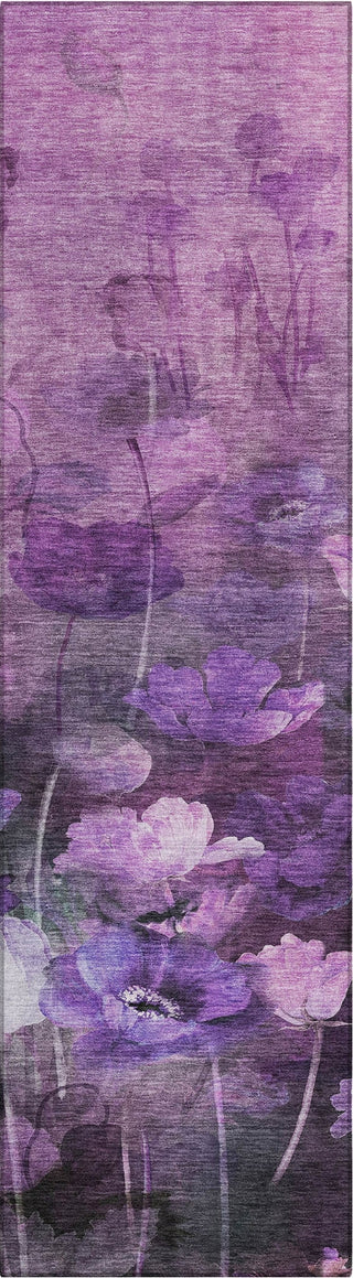 Piper Looms Chantille Floral ACN613 Purple Area Rug