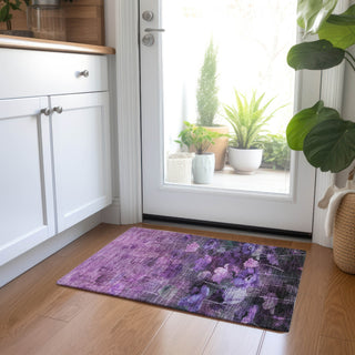 Piper Looms Chantille Floral ACN613 Purple Area Rug