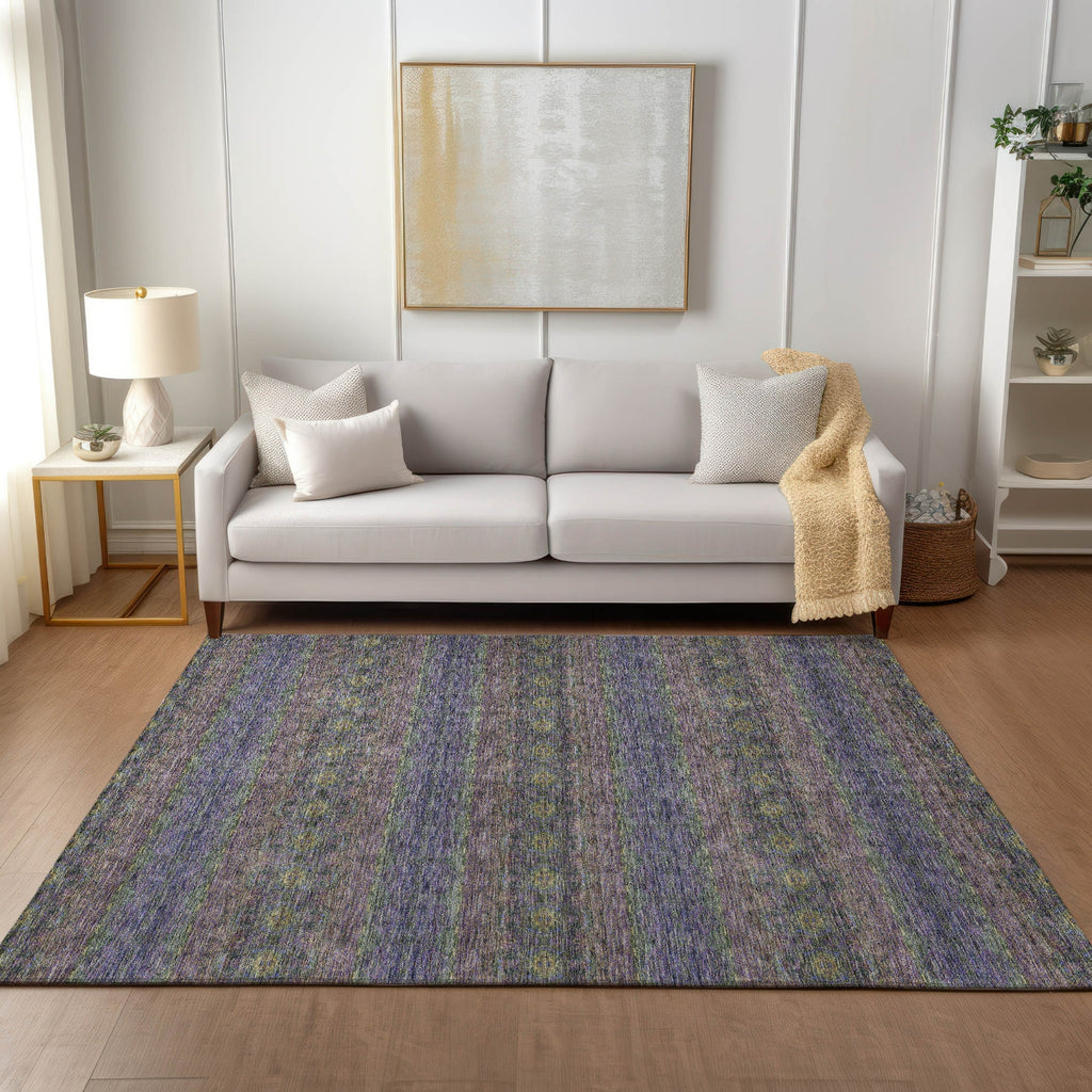 Piper Looms Chantille Bohemian ACN615 Purple Area Rug Lifestyle Image Feature