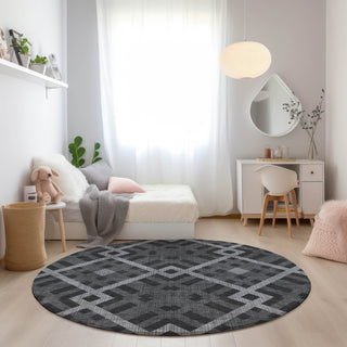 Piper Looms Chantille Geometric ACN616 Charcoal Area Rug