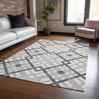 Piper Looms Chantille Geometric ACN616 Gray Area Rug Lifestyle Image Feature