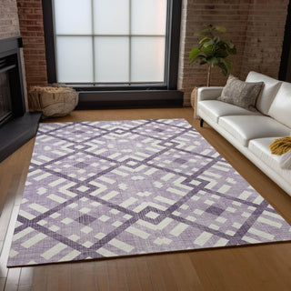 Piper Looms Chantille Geometric ACN616 Purple Area Rug