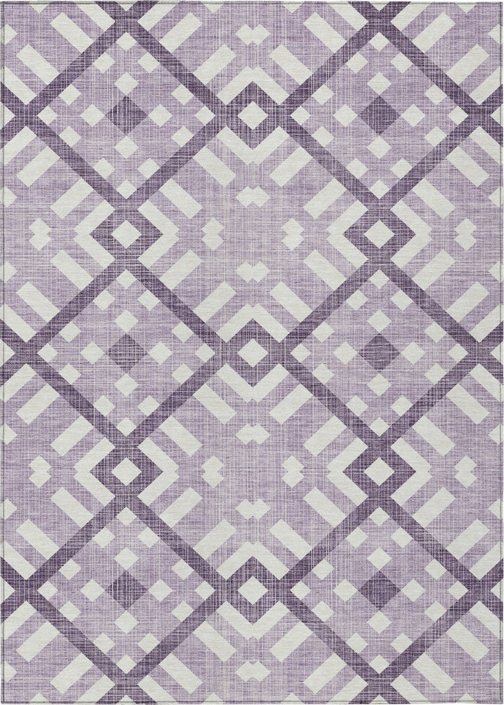 Piper Looms Chantille Geometric ACN616 Purple Area Rug