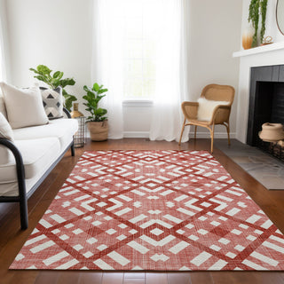 Piper Looms Chantille Geometric ACN616 Red Area Rug