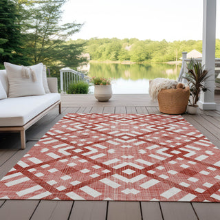 Piper Looms Chantille Geometric ACN616 Red Area Rug