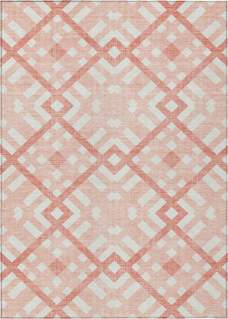 Piper Looms Chantille Geometric ACN616 Salmon Area Rug