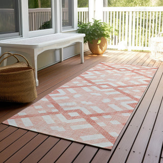 Piper Looms Chantille Geometric ACN616 Salmon Area Rug