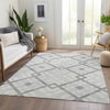 Piper Looms Chantille Geometric ACN616 Silver Area Rug Lifestyle Image Feature
