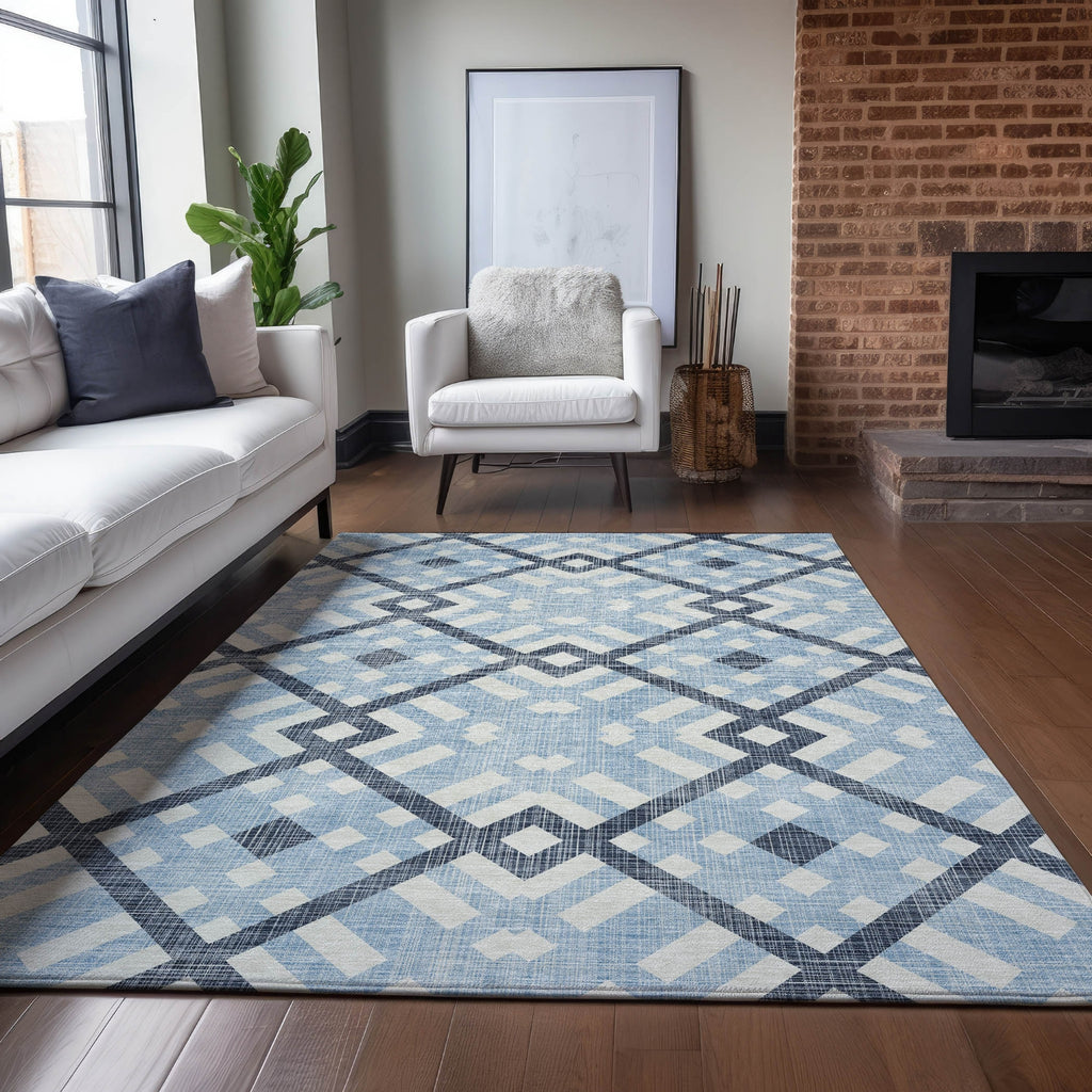 Piper Looms Chantille Geometric ACN616 Sky Area Rug