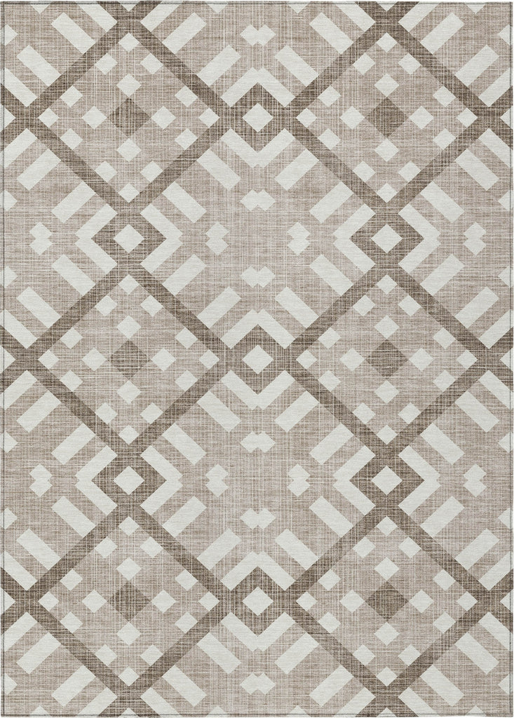 Piper Looms Chantille Geometric ACN616 Taupe Area Rug