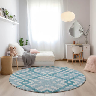 Piper Looms Chantille Geometric ACN616 Teal Area Rug