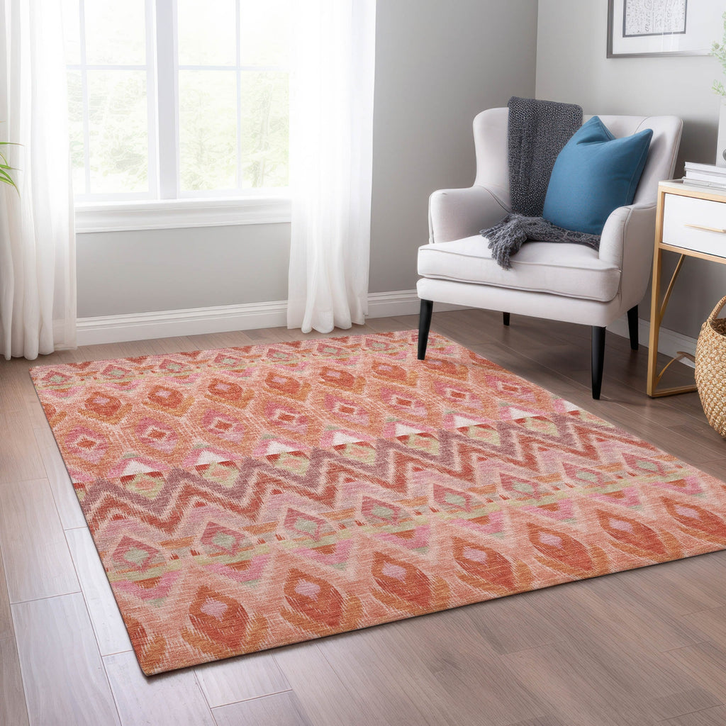 Piper Looms Chantille Southwest ACN617 Pink Area Rug Lifestyle Image Feature