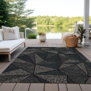 Piper Looms Chantille Geometric ACN618 Black Area Rug