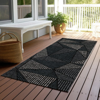 Piper Looms Chantille Geometric ACN618 Black Area Rug