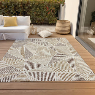 Piper Looms Chantille Geometric ACN618 Brown Area Rug