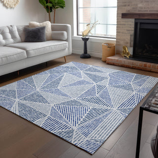 Piper Looms Chantille Geometric ACN618 Navy Area Rug