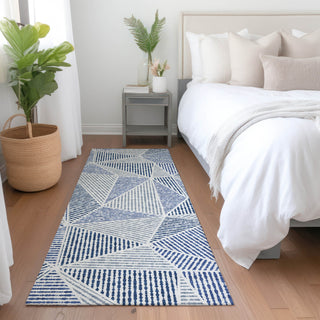 Piper Looms Chantille Geometric ACN618 Navy Area Rug