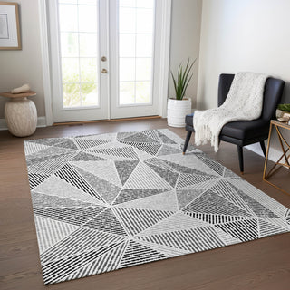 Piper Looms Chantille Geometric ACN618 Pewter Area Rug Lifestyle Image Feature