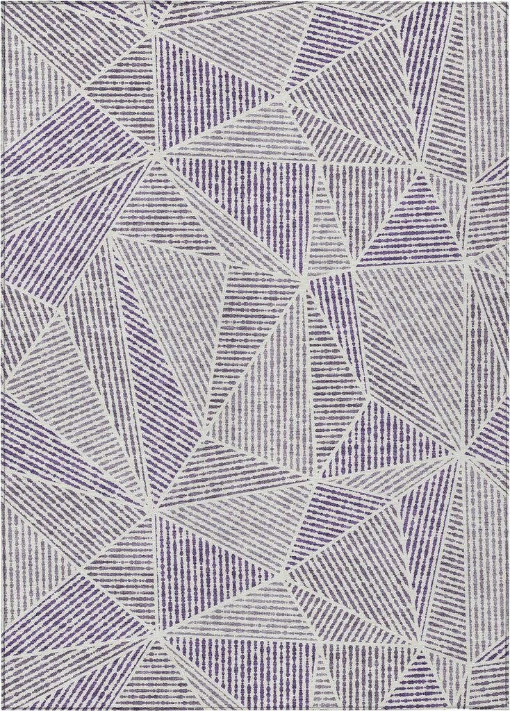 Piper Looms Chantille Geometric ACN618 Purple Area Rug